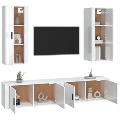 4-ių dalių TV spintelių komplektas vidaXL, baltas kaina ir informacija | TV staliukai | pigu.lt