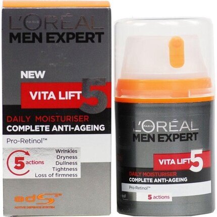 Drėkinamasis dieninis kremas vyrams L'Oreal Paris Men Expert Vita Lift 5 50 ml kaina ir informacija | Veido kremai | pigu.lt