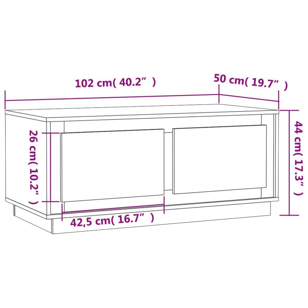 Kavos staliukas vidaXL 102x50x44cm, juodas цена и информация | Kavos staliukai | pigu.lt