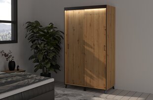 Шкаф с LED освещением ADRK Furniture Bergamo, 120 см, коричневый цена и информация | Шкафы | pigu.lt