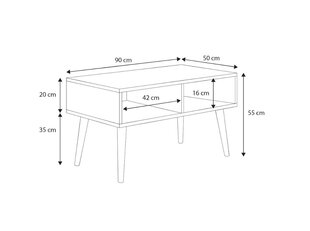 Кофейный столик ADRK Furniture Sana, белый цена и информация | Журнальные столики | pigu.lt