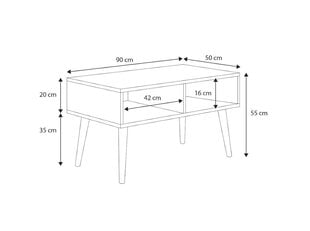 Кофейный столик ADRK Furniture Sana, белый цена и информация | Журнальные столики | pigu.lt