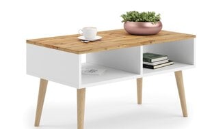 Kavos staliukas ADRK Furniture Sana, baltas kaina ir informacija | Kavos staliukai | pigu.lt