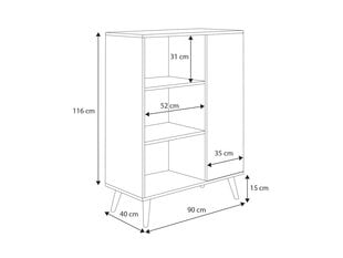 Spintelė ADRK Furniture Fonzi, balta цена и информация | Шкафчики в гостиную | pigu.lt