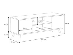 TV staliukas ADRK Furniture Petra, baltas kaina ir informacija | TV staliukai | pigu.lt