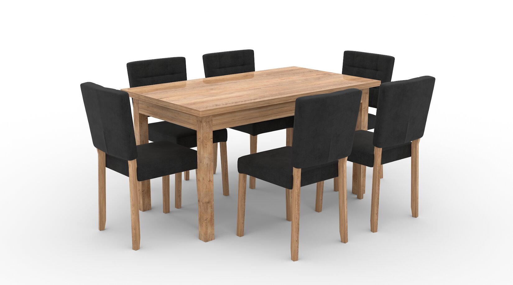 Virtuvės baldų komplektas ADRK Furniture 80 Rodos, juodas/rudas kaina ir informacija | Valgomojo komplektai | pigu.lt