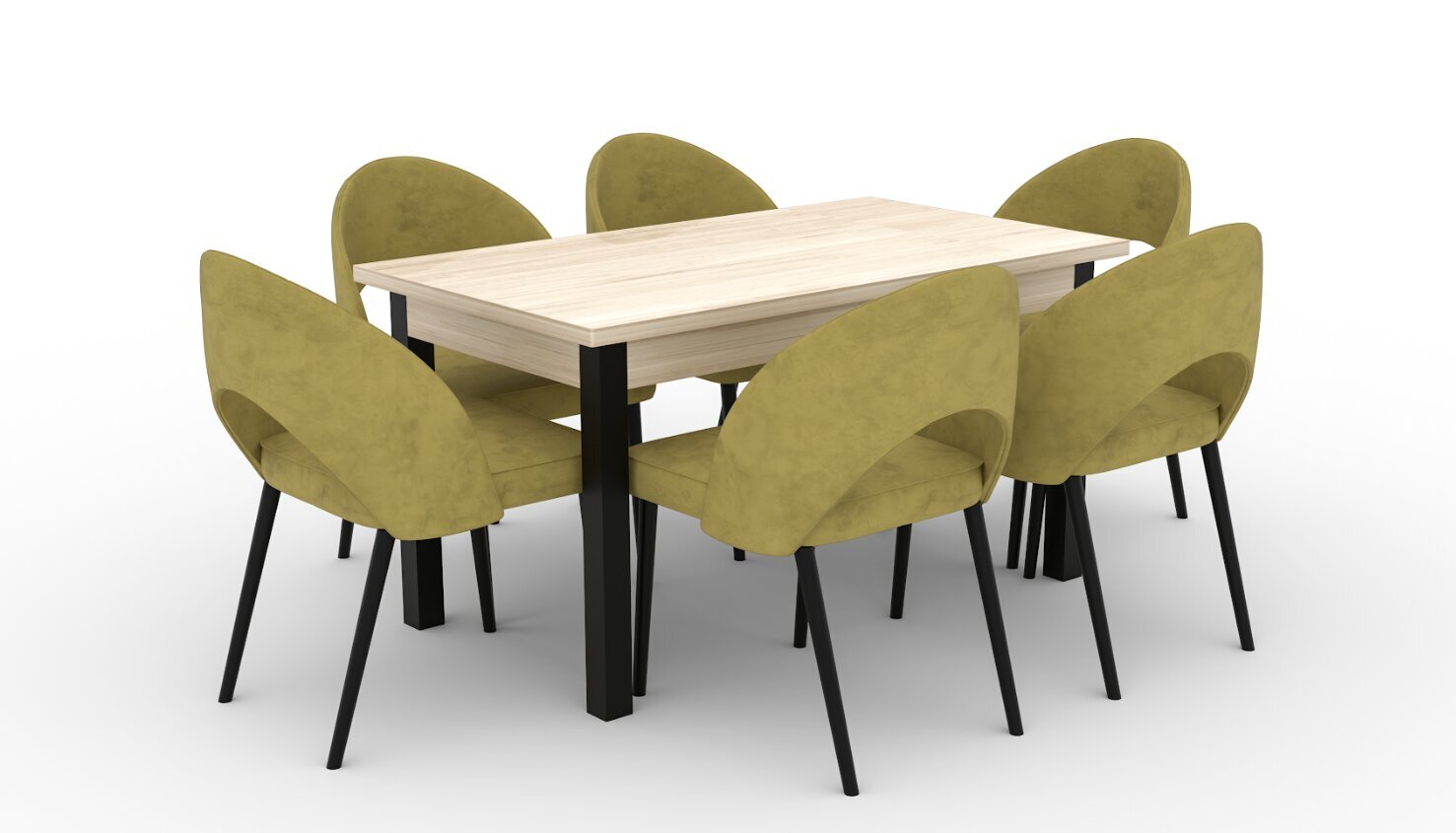Virtuvės baldų komplektas ADRK Furniture 82 Rodos, žalias/rudas цена и информация | Valgomojo komplektai | pigu.lt