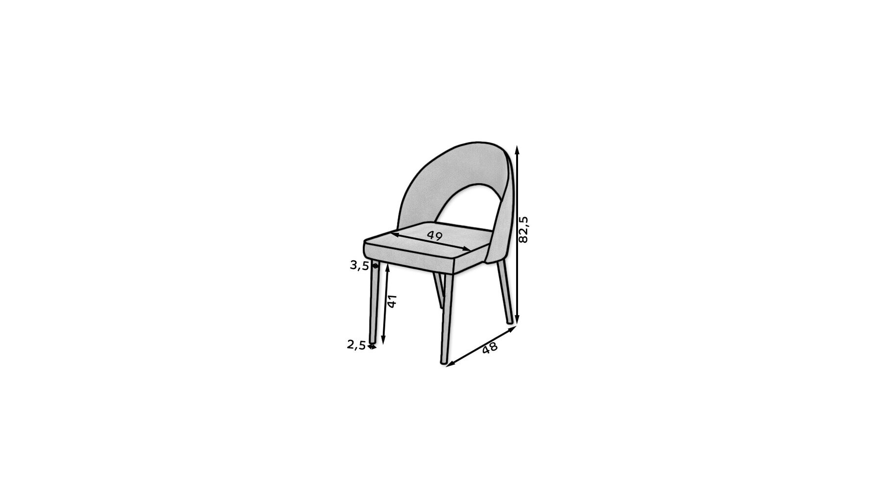 Kėdė ADRK Furniture 82 Rodos, mėlyna kaina ir informacija | Virtuvės ir valgomojo kėdės | pigu.lt