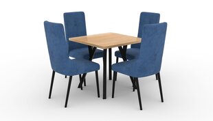 Virtuvės baldų komplektas ADRK Furniture 83 Rodos, mėlynas/rudas kaina ir informacija | Valgomojo komplektai | pigu.lt