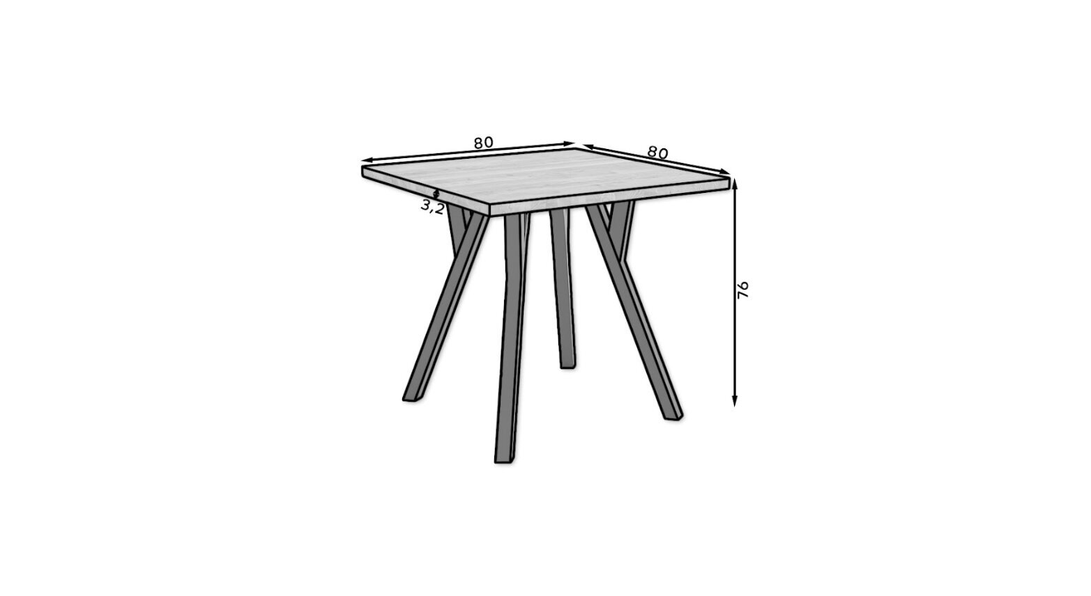 Stalas ADRK Furniture 83 Rodos, rudas kaina ir informacija | Virtuvės ir valgomojo stalai, staliukai | pigu.lt
