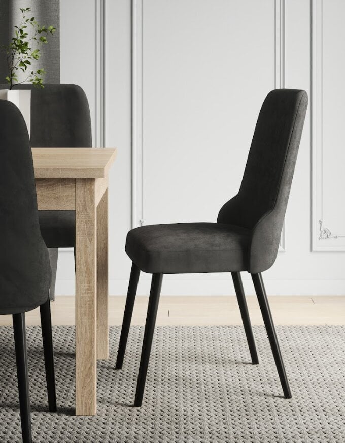 Virtuvės baldų komplektas ADRK Furniture 83 Rodos, juodas/rudas kaina ir informacija | Valgomojo komplektai | pigu.lt