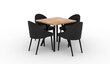 Virtuvės baldų komplektas ADRK Furniture 84 Rodos, juodas/rudas kaina ir informacija | Valgomojo komplektai | pigu.lt