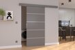 Stumdomos durys nišai ADRK Furniture Biella 96, pilkos kaina ir informacija | Spintos | pigu.lt