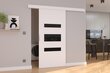 Stumdomos durys nišai ADRK Furniture Desio 96, baltos kaina ir informacija | Spintos | pigu.lt