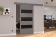 Stumdomos durys nišai ADRK Furniture Ares 76, pilkos цена и информация | Spintos | pigu.lt