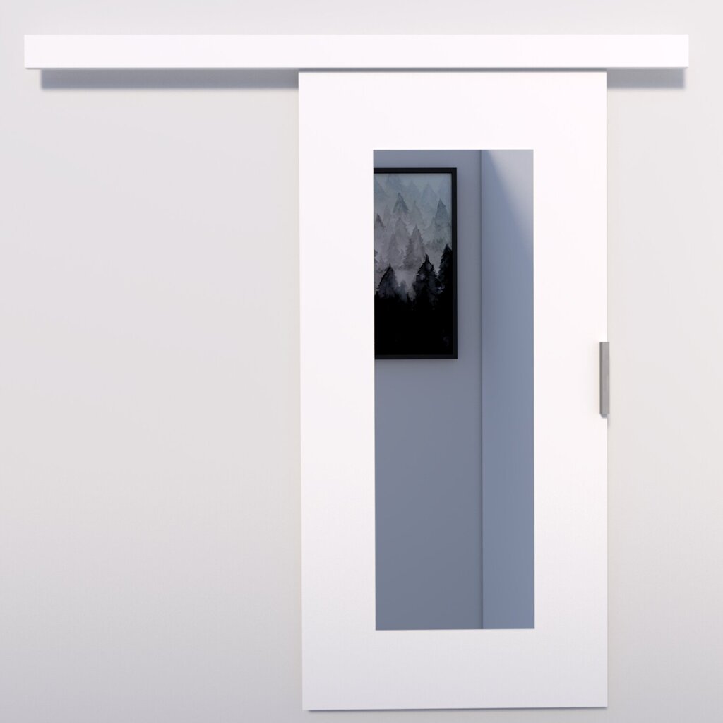 Stumdomos durys nišai ADRK Furniture Nela 76, baltos kaina ir informacija | Spintos | pigu.lt