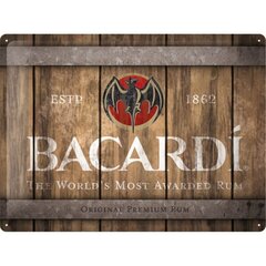 Металлическая тарелка 30х40см/Nostalgic Art/ Bacardi - Wood Barrel Logo цена и информация | Детали интерьера | pigu.lt