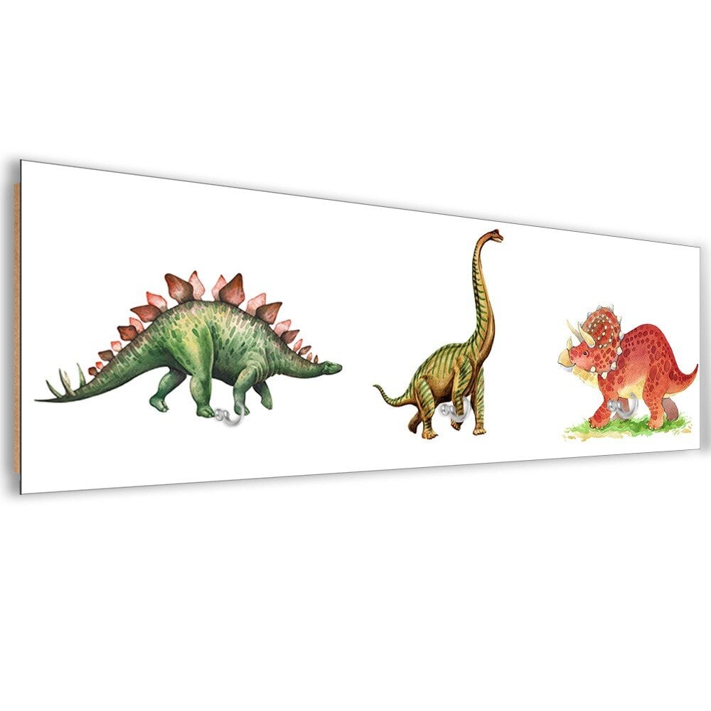 Sieninė kabykla, Dinozaurai, 70x25cm kaina ir informacija | Drabužių kabyklos | pigu.lt
