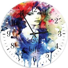 Настенные часы, Люблю жизнь акварелью, 80x80см цена и информация | Часы | pigu.lt