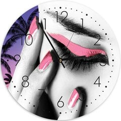 Настенные часы, Розовый Макияж, 80x80см цена и информация | Часы | pigu.lt