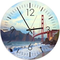 Настенные часы, Мост Золотые ворота, 80x80см цена и информация | Часы | pigu.lt