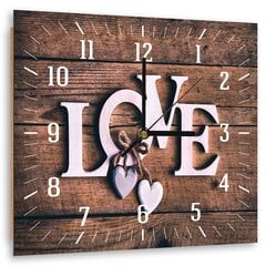Настенные часы, Любовь на темных досках, 40x40см цена и информация | Часы | pigu.lt