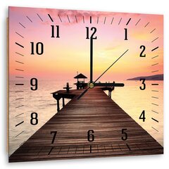 Настенные часы, Мост и закат, 80x80см цена и информация | Часы | pigu.lt