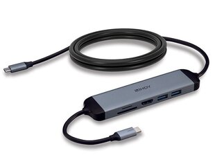 Šakotuvas Lindy LY43326 4k HDMI, PD 3.0, USB 3.2 Gen 1, SD/microSD kaina ir informacija | Adapteriai, USB šakotuvai | pigu.lt