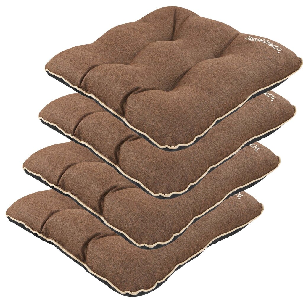 Sodo pagalvėlių 4 dalių rinkinys SuperKissen24, rudas цена и информация | Pagalvės, užvalkalai, apsaugos | pigu.lt