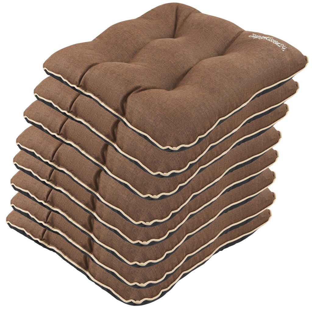 Sodo kėdžių 8 pagalvėlės, SuperKissen24, rudos spalvos kaina ir informacija | Pagalvės, užvalkalai, apsaugos | pigu.lt