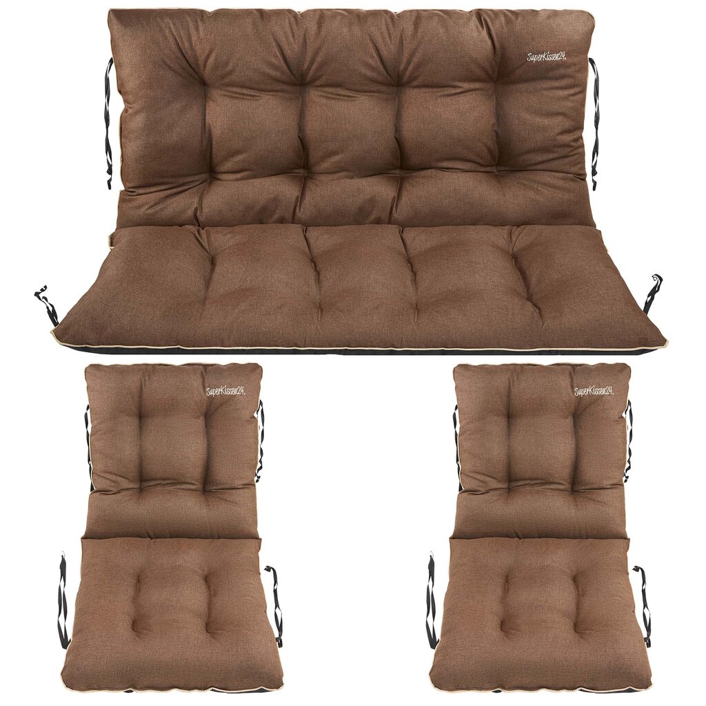 Sodo pagalvėių 2+1 komolektas SuperKissen24, rudas kaina ir informacija | Pagalvės, užvalkalai, apsaugos | pigu.lt