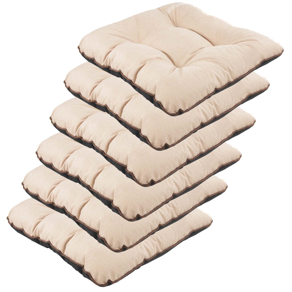 Sodo kėdžių 6 pagalvėlės, SuperKissen24, šviesiai rudos spalvos kaina ir informacija | Pagalvės, užvalkalai, apsaugos | pigu.lt