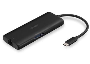 DST-Mini, USB-C Laptop Mini Docking Station, 43358 Lindy цена и информация | Адаптеры, USB-разветвители | pigu.lt