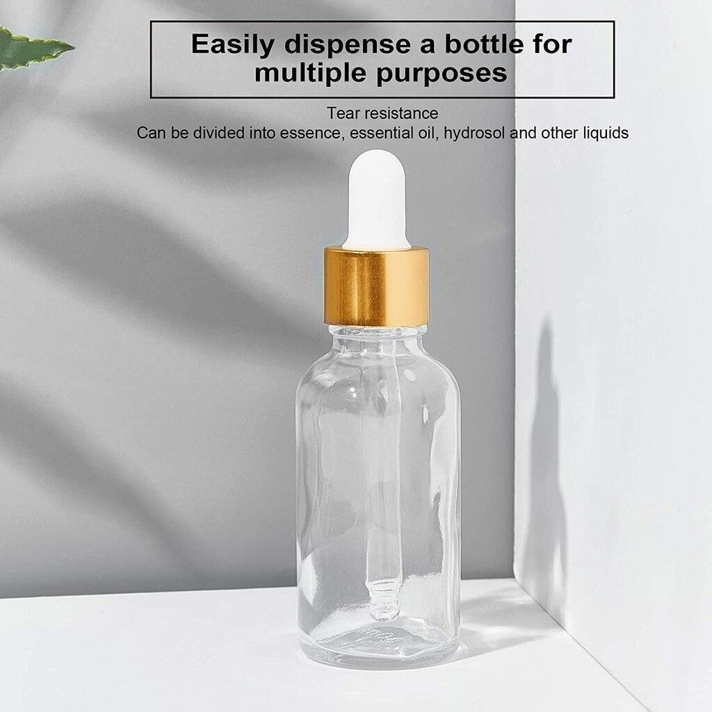 5 vnt 100 ml stiklinių buteliukų rinkinys su pipetėmis kaina ir informacija | Kosmetinės, veidrodėliai | pigu.lt