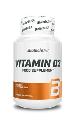 Maisto papildas Biotech Vitamin D3 60 tab. цена и информация | Vitaminai | pigu.lt