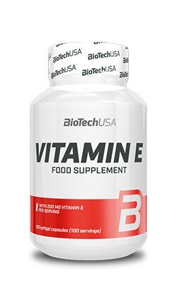 Maisto papildas Biotech USA Vitamin E, 100 kapsulių цена и информация | Vitaminai | pigu.lt