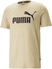 Puma marškinėliai vyrams Ess Logo Tee 586667 85, smėlio spalvos kaina ir informacija | Vyriški marškinėliai | pigu.lt
