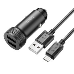 Автомобильная зарядка Hoco Z49 2xUSB-A + Type-C черная цена и информация | Зарядные устройства для телефонов | pigu.lt