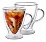 Dviejų dvigubo stiklo puodelių rinkinys 300 ML, skaidrus kaina ir informacija | Taurės, puodeliai, ąsočiai | pigu.lt