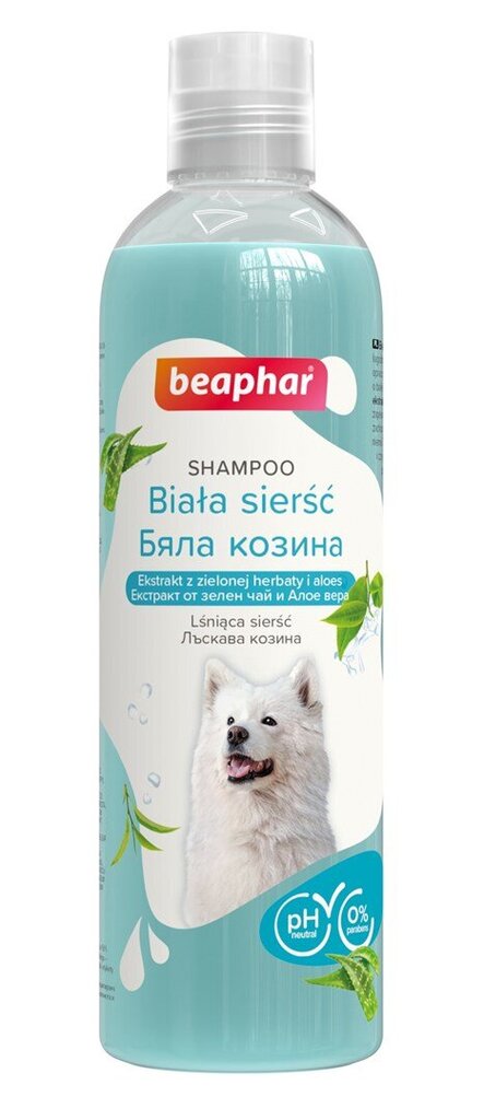 Šampūnas šunims Beaphar White coat, 250ml kaina ir informacija | Kosmetinės priemonės gyvūnams | pigu.lt