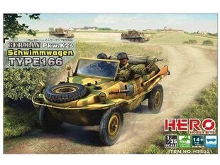 Surenkamas modelis Hero Hobby Kits - German Pkw.K2s Schwimmwagen Type 166 kaina ir informacija | Konstruktoriai ir kaladėlės | pigu.lt