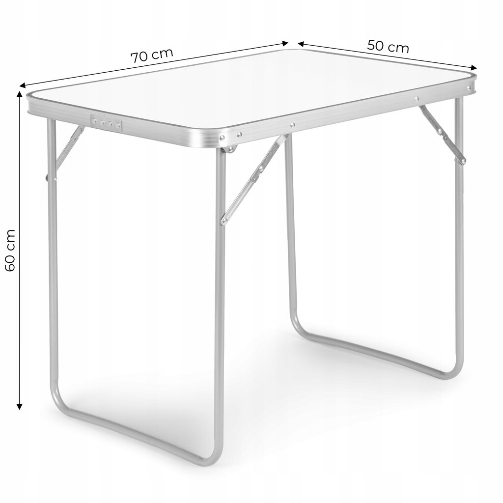 Turistinis stalas ModernHome, 70x50 cm, baltas kaina ir informacija | Turistiniai baldai | pigu.lt