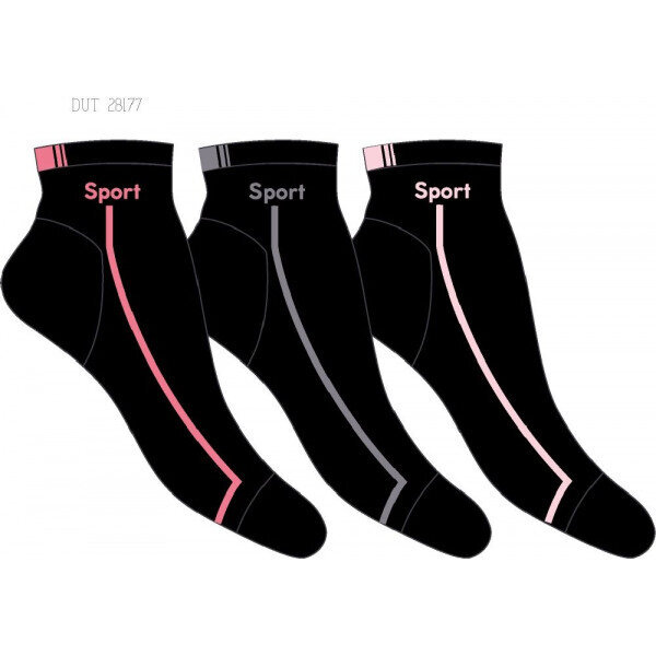 Kojinės moterims Sport, juodos, 3 poros kaina ir informacija | Moteriškos kojinės | pigu.lt