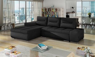 Kairinė kampinė sofa Eltap Ottavio, juodas kaina ir informacija | Minkšti kampai | pigu.lt
