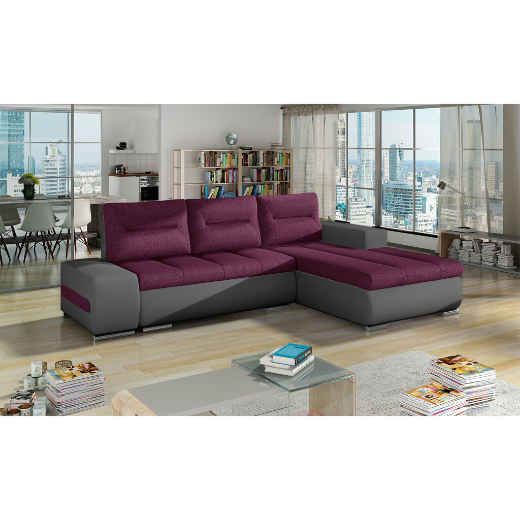 Dešininė kampinė sofa Eltap Ottavio, violetinė/pilka цена и информация | Minkšti kampai | pigu.lt
