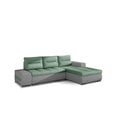 Kairinė kampinė sofa Eltap Ottavio, žalia/pilka