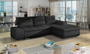 Dešininė kampinė sofa Eltap Ottavio, juoda kaina ir informacija | Minkšti kampai | pigu.lt