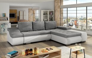 Dešininė kampinė sofa Ontario, pilka/balta kaina ir informacija | Minkšti kampai | pigu.lt