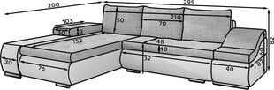 Dešininė kampinė sofa Ontario, pilka/balta kaina ir informacija | Minkšti kampai | pigu.lt