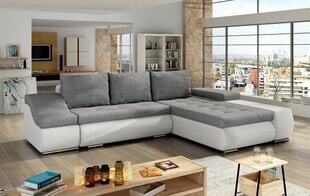 Dešininė kampinė sofa Ontario, pilka/balta kaina ir informacija | Minkšti kampai | pigu.lt